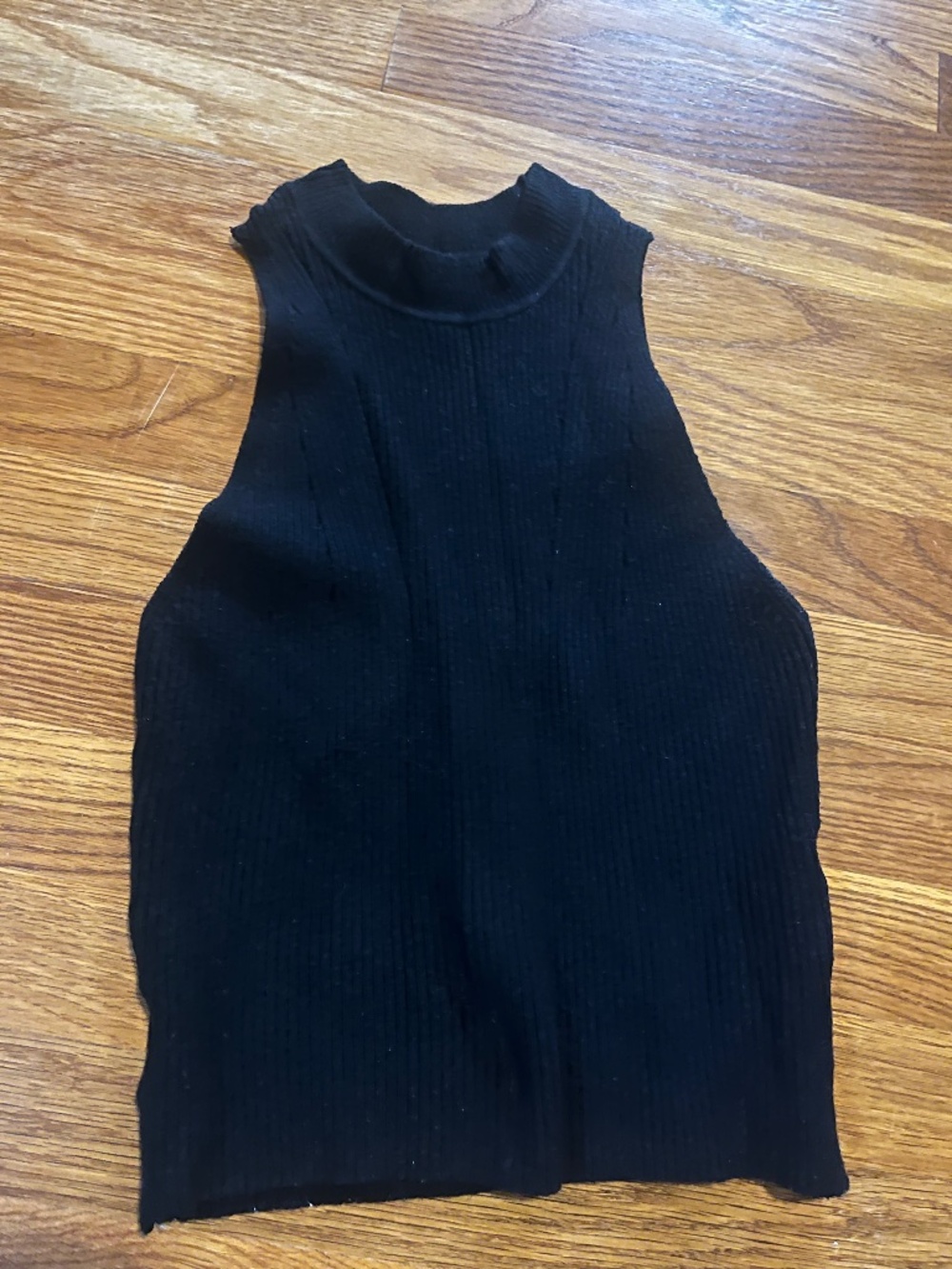Abercrombie & Fitch knitted mock neck black tank top